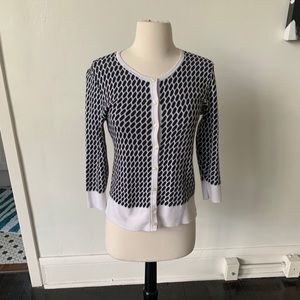 Ann Taylor Black and White Cardigan